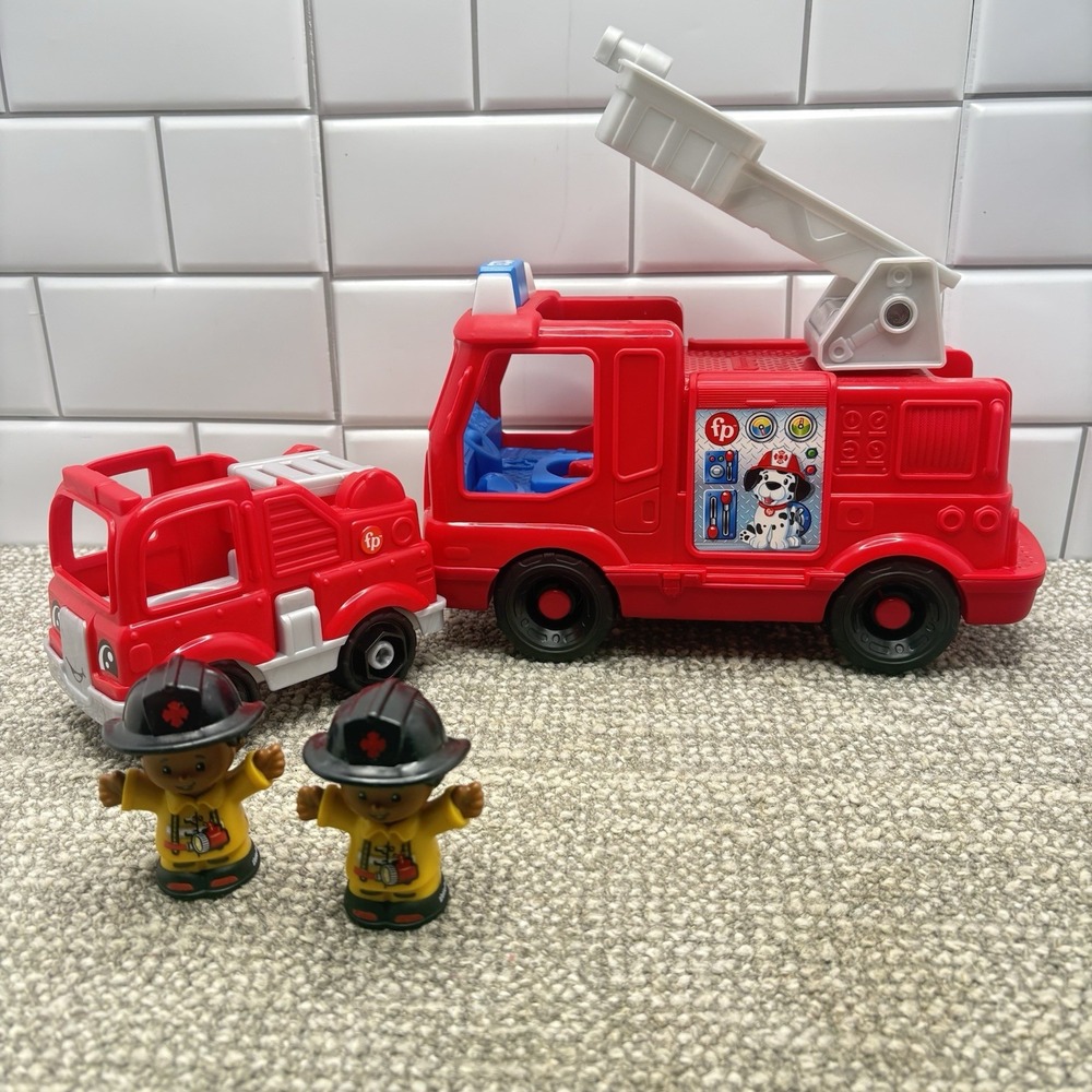 Fisher Price Little People Fire Trucks Set Of 2 W 2 People Works Fine